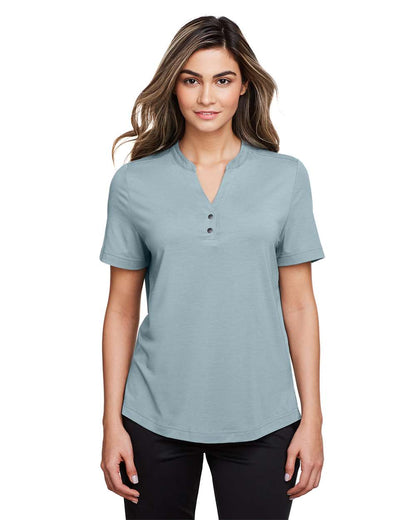 North End Women's JAQ Snap-Up Stretch Performance Polo NE100W #colormdl_Opal Blue