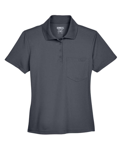 CORE365 Women's Origin Performance Piqué Polo with Pocket 78181P #color_Carbon