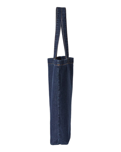 Liberty Bags Cotton Denim Gusseted Tote Bag 7761A #color_Dark Blue Denim