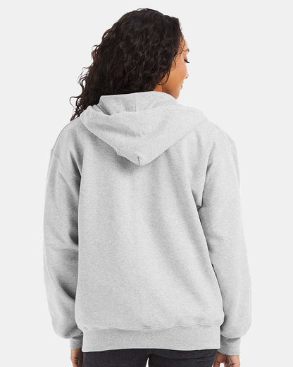 Hanes Unisex Ultimate Cotton® Full-Zip Hooded Sweatshirt F280 #colormdl_Ash