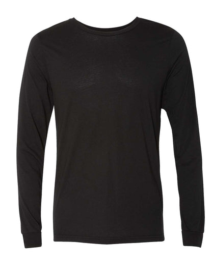 BELLA + CANVAS Unisex Triblend Long Sleeve Tee 3513 #color_Solid Black Triblend
