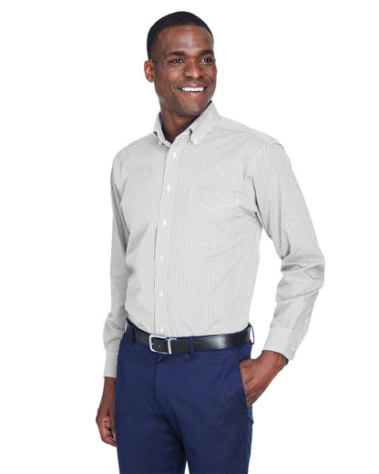 Devon & Jones Men's Crown Collection® Gingham Check Woven Dress Shirt D640 #colormdl_Silver