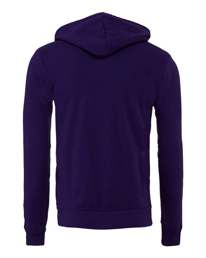 BELLA + CANVAS Unisex Sponge Fleece Full-Zip Hoodie Sweatshirt 3739 #color_Team Purple