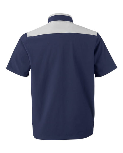 Under Armour Men's Motivate 3.0 Short Sleeve Half-Zip 1389612 #color_Midnight Navy/ White