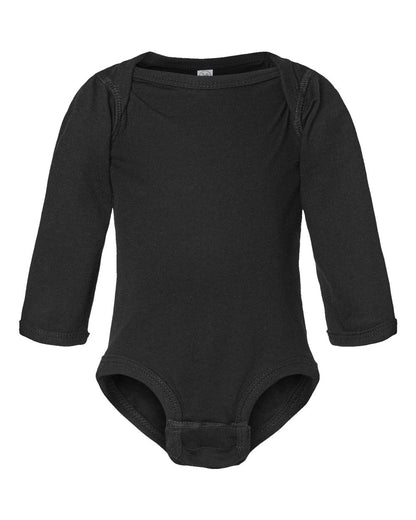 Rabbit Skins Infant Fine Jersey Long Sleeve Bodysuit 4421 #color_Black