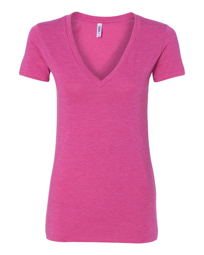 BELLA + CANVAS Women’s Triblend Deep V-Neck Tee 8435 #color_Berry Triblend
