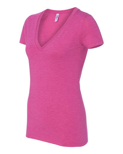 BELLA + CANVAS Women’s Triblend Deep V-Neck Tee 8435 #color_Berry Triblend