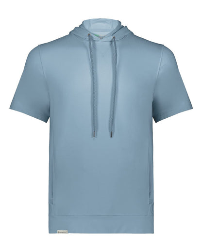 Holloway Youth Eco Revive™ Ventura Soft Knit Short Sleeve Hooded Sweatshirt 222605 #color_Storm