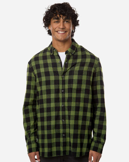 Boxercraft Men's Flannel Button Down Shirt BU7401 #colormdl_Army/ Black Buffalo