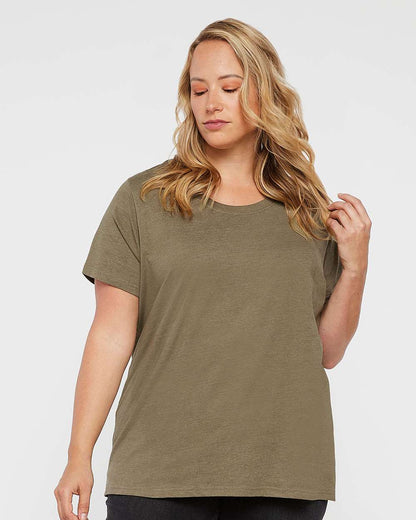 LAT Women's Curvy Collection Fine Jersey Tee 3816 #colormdl_Vintage Military Green