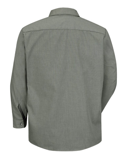 Red Kap Men's Premium Long Sleeve Work Shirt SP10 #color_HK-Hunter Green/ Khaki