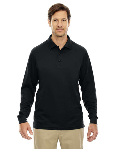 CORE365 Men's Tall Pinnacle Performance Long Sleeve Piqué Polo 88192T #colormdl_Black