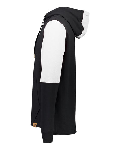 Holloway Men's All-American Team Fleece Colorblocked Hooded Sweatshirt 222581 #color_Black/ White