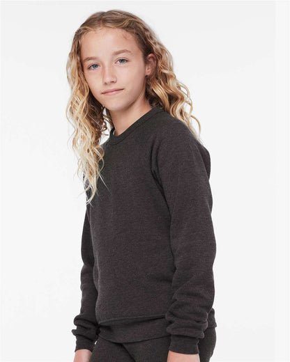 BELLA + CANVAS Youth Sponge Fleece Crewneck Sweatshirt 3901Y #colormdl_Dark Grey Heather