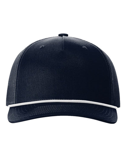 Richardson Five-Panel Trucker with Rope Cap 112FPR #color_Navy/ White