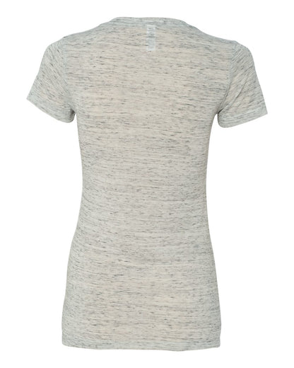 BELLA + CANVAS Women’s Jersey Deep V-Neck Tee 6035 #color_White Marble