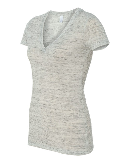 BELLA + CANVAS Women’s Jersey Deep V-Neck Tee 6035 #color_White Marble