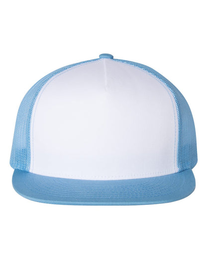 YP Classics Five-Panel Classic Trucker Cap 6006 #color_Carolina Blue/ White/ Caroline Blue