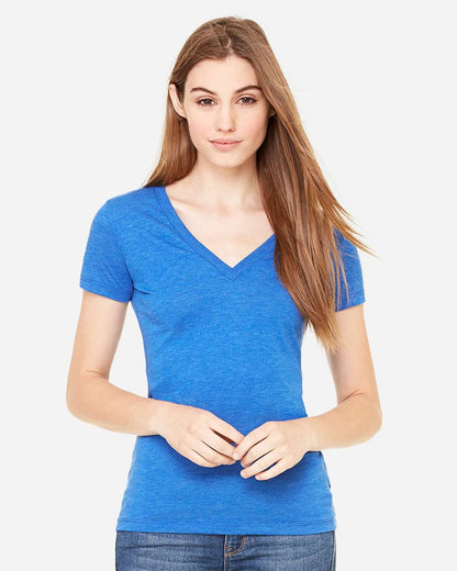 BELLA + CANVAS Women’s Triblend Deep V-Neck Tee 8435 #colormdl_True Royal Triblend