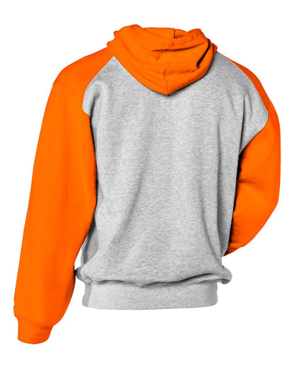 Badger Youth Sport Athletic Fleece Hooded Sweatshirt 2449 #color_Oxford/ Burnt Orange