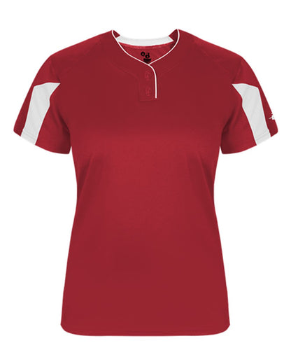 Alleson Athletic Women's Striker Placket 6176 #color_Red/ White