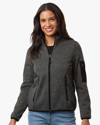 North End Women's Jasper Full-Zip Fleece Jacket NE730W #colormdl_Black/ Grey