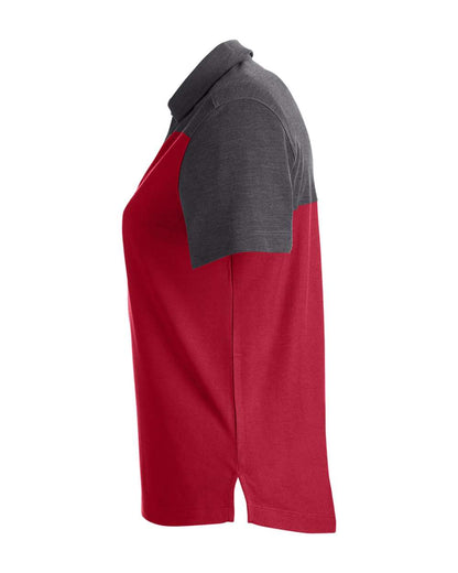 CORE365 Women's Fusion ChromaSoft™ Colorblock Polo CE112CW #color_Classic Red/ Carbon Heather