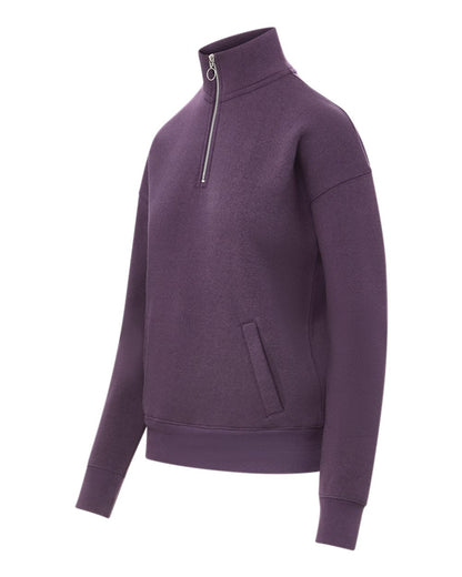 MV Sport Women's Cloud Fleece Quarter-Zip Sweatshirt W20189 #color_Eggplant
