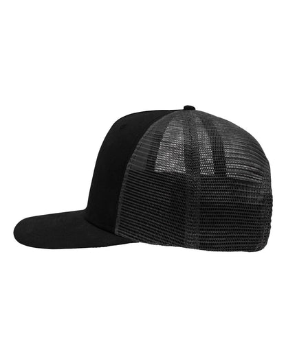 Sportsman Modern Five-Panel Trucker Fit Cap SP1550 #color_Black/ Black