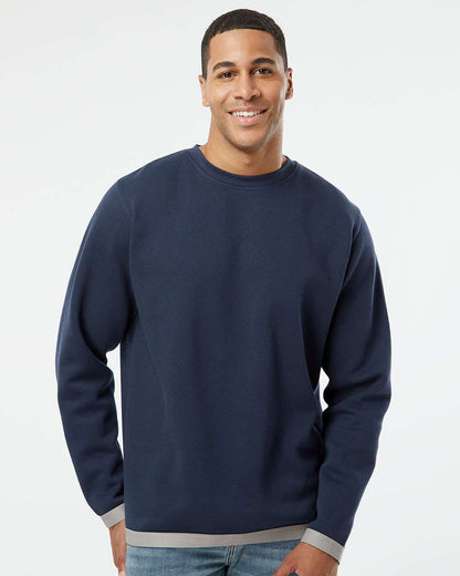 LAT Unisex The Statement Fleece Crewneck Sweatshirt 6789 #colormdl_Navy/ Titanium