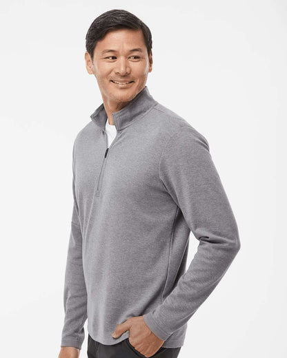 Adidas 3-Stripes Quarter-Zip Sweater A554 #colormdl_Grey Three Melange