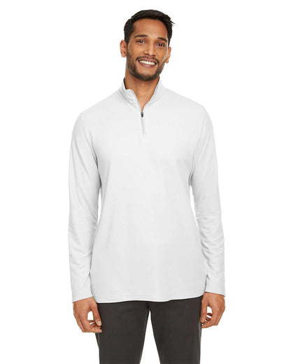 CORE365 Men's Fusion ChromaSoft™ Pique Quarter-Zip Pullover CE405 #colormdl_White