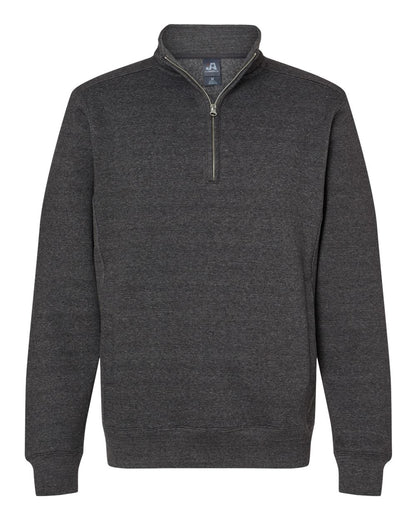 J. America Unisex Heavyweight Fleece Quarter-Zip Sweatshirt 8717 #color_Charcoal Heather