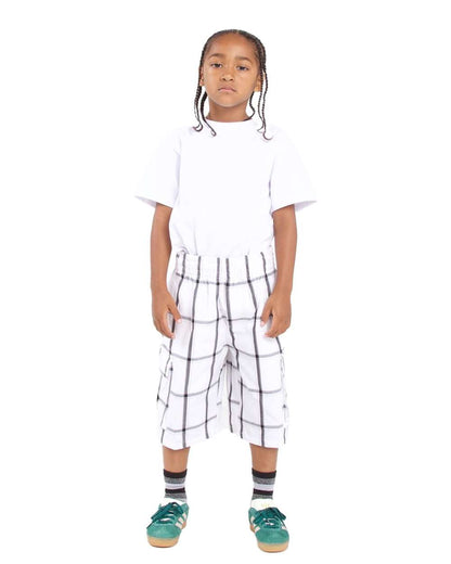 Shaka Wear Youth Plaid Shorts SHKP #colormdl_White