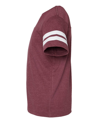 LAT Youth Football Fine Jersey Tee 6137 #color_Vintage Burgundy/ White