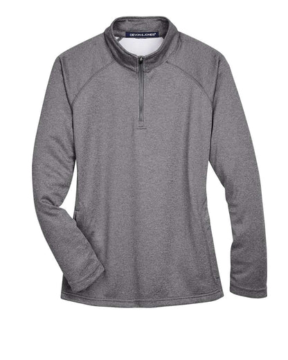 Devon & Jones Women's Stretch Tech-Shell® Compass Quarter-Zip Pullover DG440W #color_Dark Grey Heather