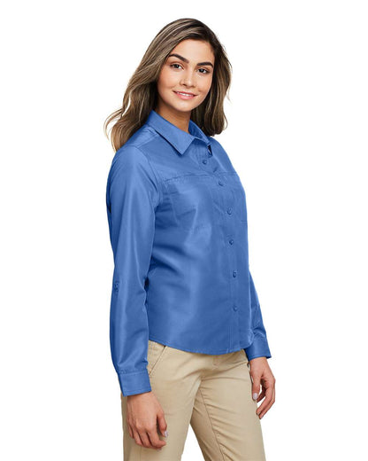 Harriton Women's Key West Performance Staff Shirt M580LW #colormdl_Pool Blue