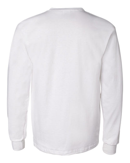 Gildan Unisex Ultra Cotton® Long Sleeve Pocket T-Shirt 2410 #color_White