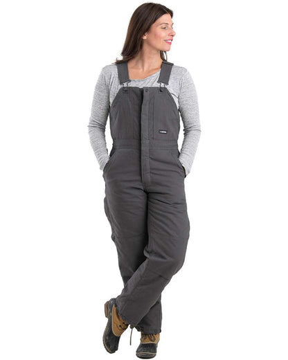 Berne Apparel Women's Softstone Duck Insulated Bib Overall WB515 #colormdl_Titanium