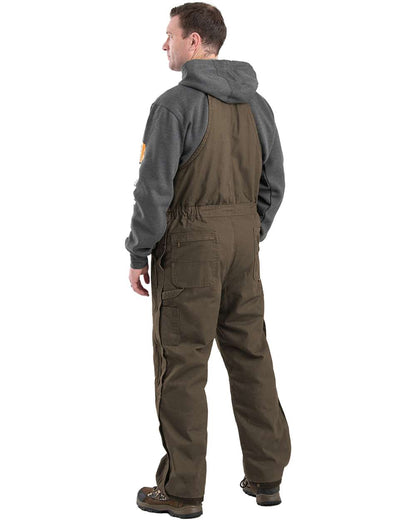 Berne Apparel Men's Heartland Insulated Washed Duck Bib Overall B377 #colormdl_Olive Duck