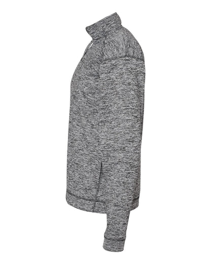 J. America Men's Cosmic Fleece Quarter-Zip Sweatshirt 8614 #color_Charcoal Fleck
