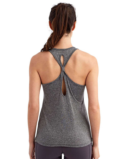 TriDri Women's Knot Back Venus Tank TD042 #colormdl_Black Melange