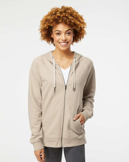 Independent Trading Co. Icon Lightweight Loopback Terry Full-Zip Hooded Sweatshirt SS1000Z #colormdl_Sand