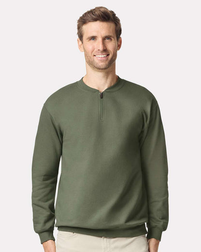 Gildan Unisex Softstyle® Midweight 1/4 Zip Sweatshirt SF008 #colormdl_Military Green