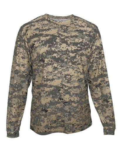 Badger Youth Digital Camo Long Sleeve T-Shirt 2184 #color_Sand Digital