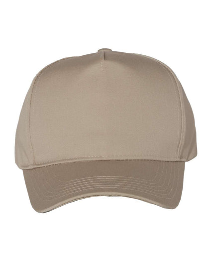 Valucap Five-Panel Twill Cap 8869 #color_Khaki