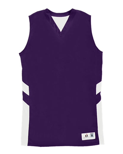 Alleson Athletic B-Pivot Reversible Women's Tank Top 8966 #color_Purple/ White