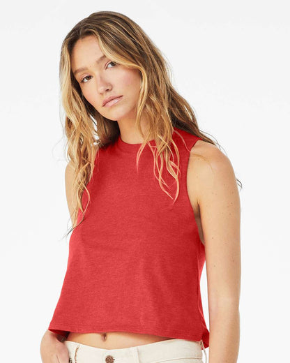 BELLA + CANVAS Women's Racerback Crop Tank 6682 #colormdl_Heather Red