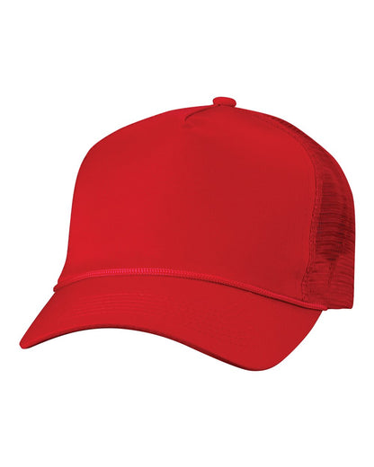 Valucap Five-Panel Trucker Cap 8804H #color_Red