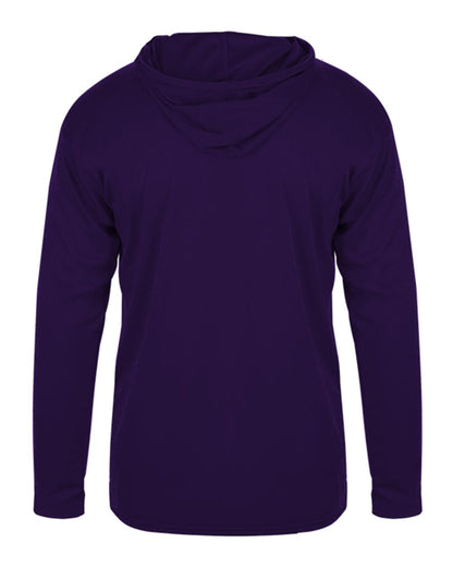 Badger Youth B-Core Long Sleeve Hooded T-Shirt 2105 #color_Purple